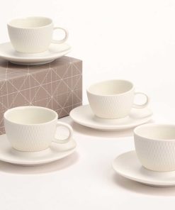 COFFRET 4 TASSES ET SOUS TASSES CLAY