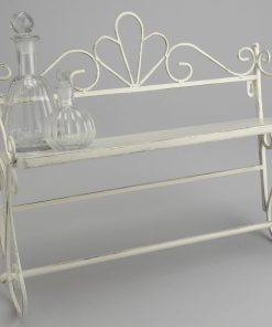 PORTE SERVIETTE ROMANCE FER BLANC 39X15X45 CM