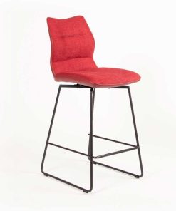 CHAISE HAUTE WISH PIEDS METAL NOIR ASSISE ROUGE TISSU  43 X 55 X 102 CM