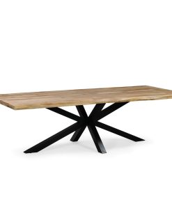TABLE EN MANGUIER MASSIF LIVE EDGE PIED ETOILE EN METAL NOIR 260 X 110 X 78 CM